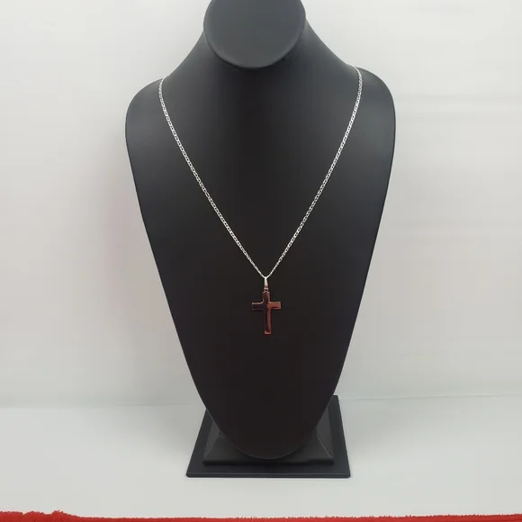925 sterling silver cross pendant and 925 silver chain - Picture 10 of 13